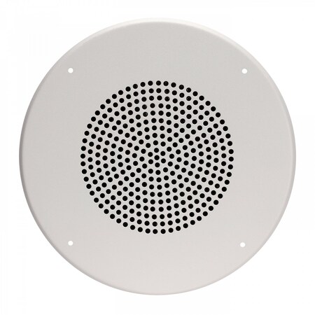 Quam For 8In O.D. Speaker, Round, Vandal Resistant, Stud-Mount, Steel, White BR8VP